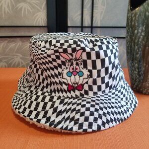 Disney Parks Alice In Wonderland Reversable White Rabbit Bucket Hat Adult - NWT
